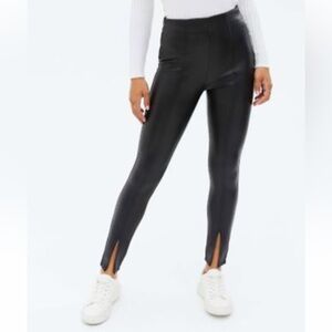 New Look faux leather split front leggings
